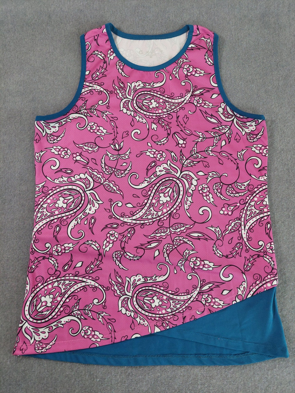 Cori Haley Pink Paisley Layered Asymmetric Tank Top M
